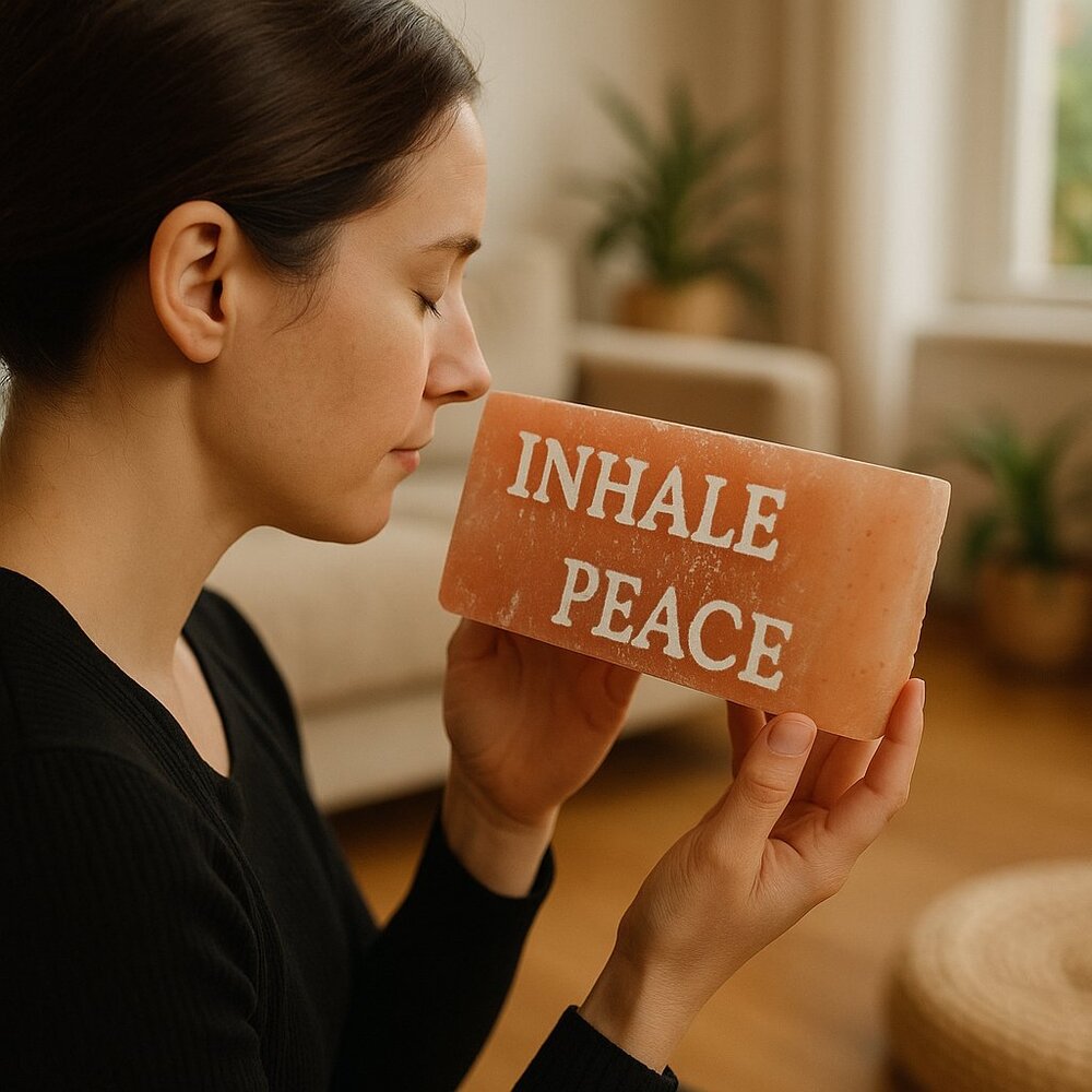 Inhale Peace: Affirmation Salt Brick for Wellness & Mindful Living